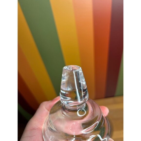 heavy clear glass decanter whisky alcohol bar cart MCM - tiny chips - Picture 2 of 8